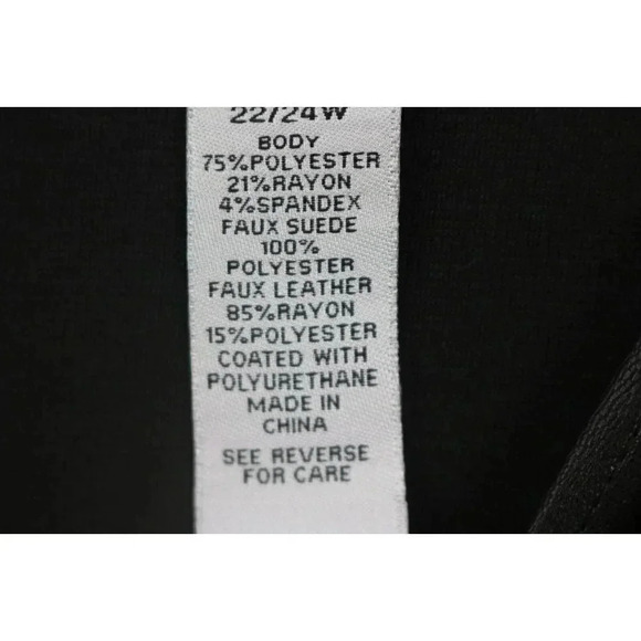 Catherine's Women's Black Dress-Sz. 2X-Faux Leather/Suede-New w/Tags-Back Zip - Picture 4 of 10